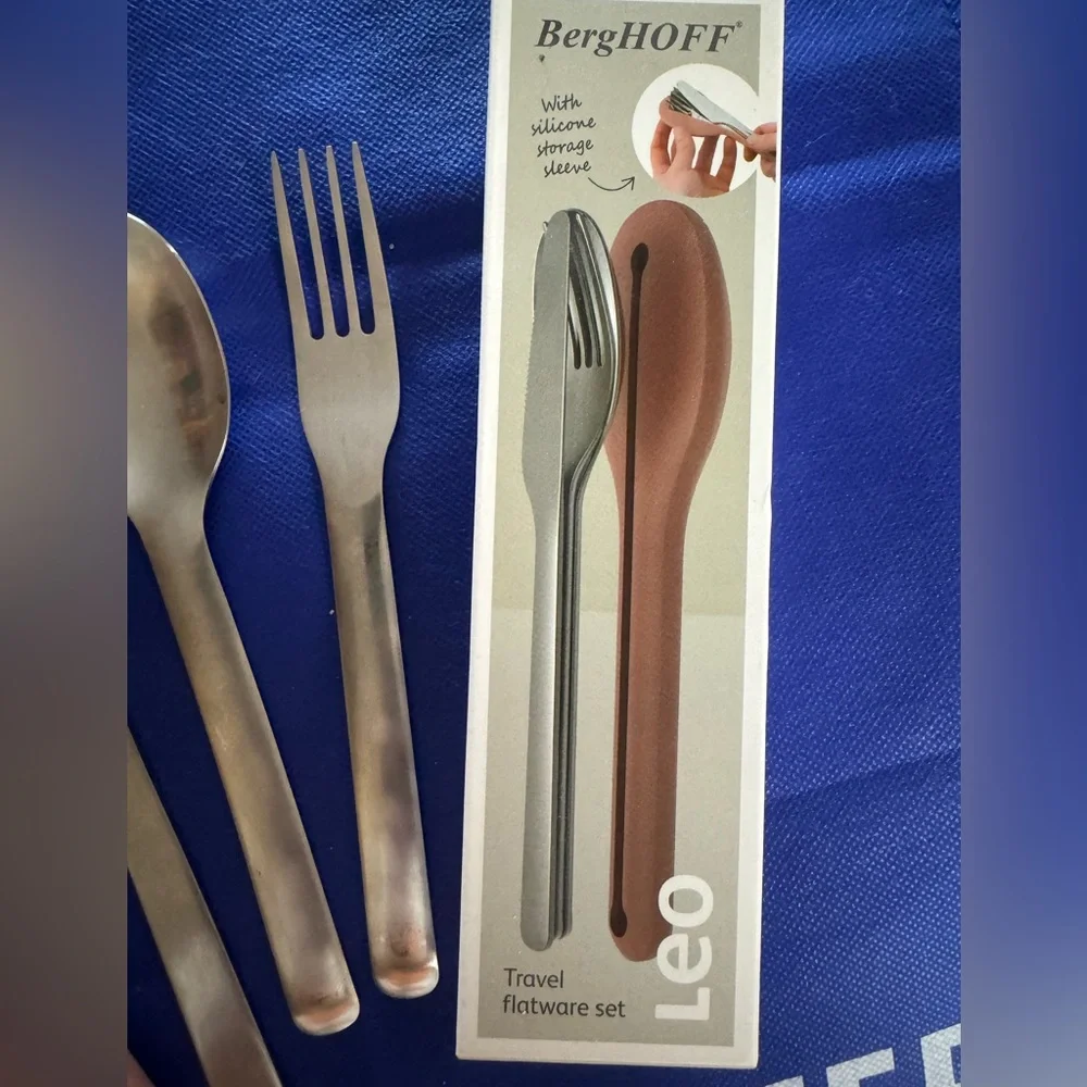 BergHOFF Leo Premium 18/10 Stainless Steel 4Pc Reusable Travel Flatware-NWT/NIB